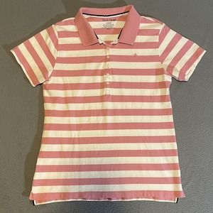 Ladies Duck Head Striped Stretch Polo‎ Shirt Large
